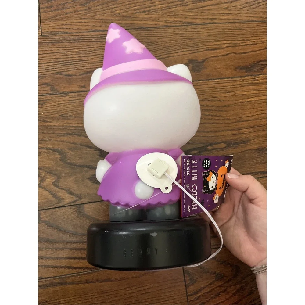 NEW Hello Kitty Halloween 12in Purple Witch Battery Lighted 3D Blow Mold Figure